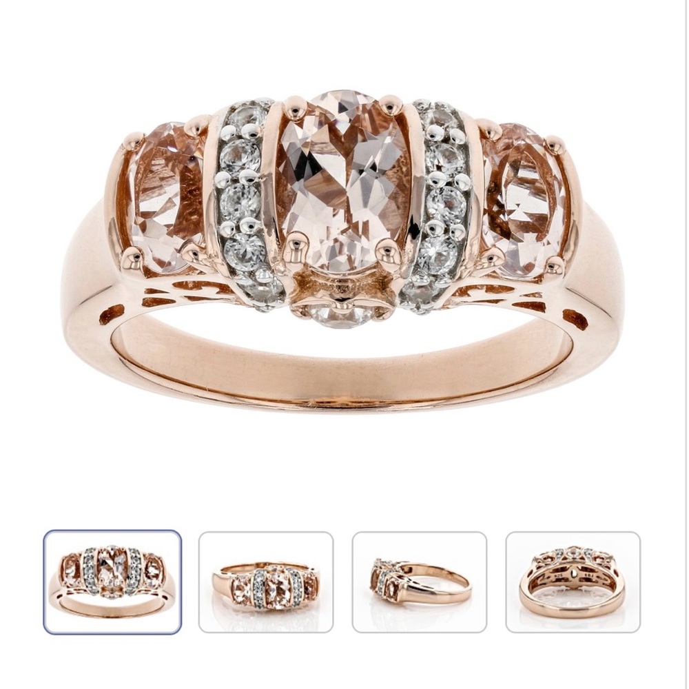 Morganite Oval Ring Rose Gold